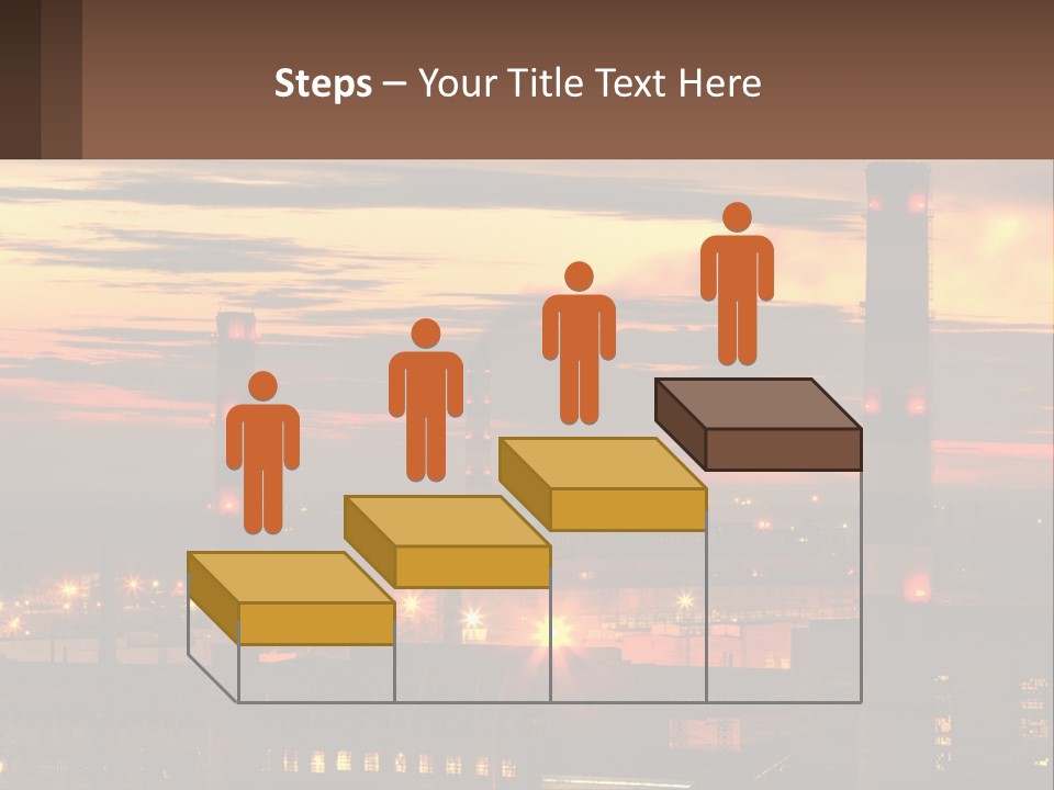 A Power Plant With Red Lights At Sunset PowerPoint Template
