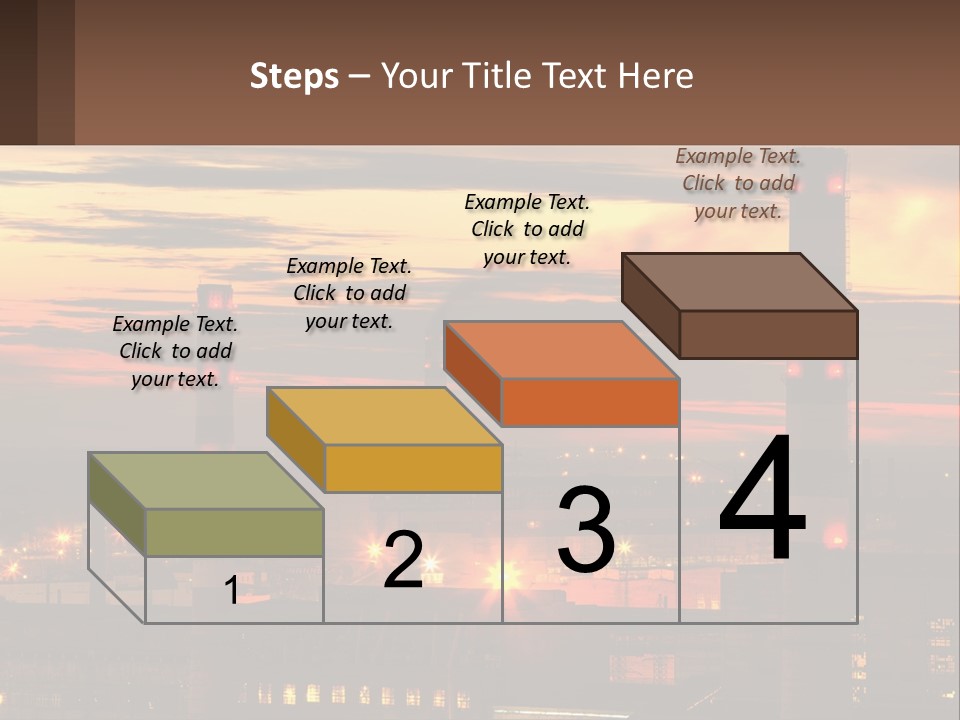 A Power Plant With Red Lights At Sunset PowerPoint Template