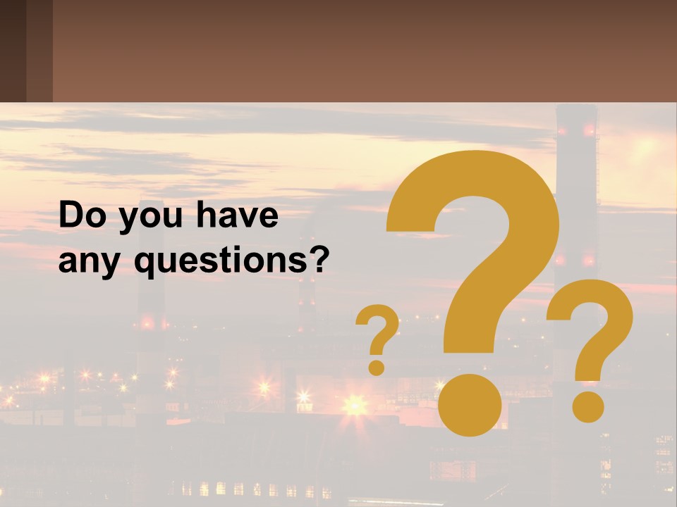 A Power Plant With Red Lights At Sunset PowerPoint Template