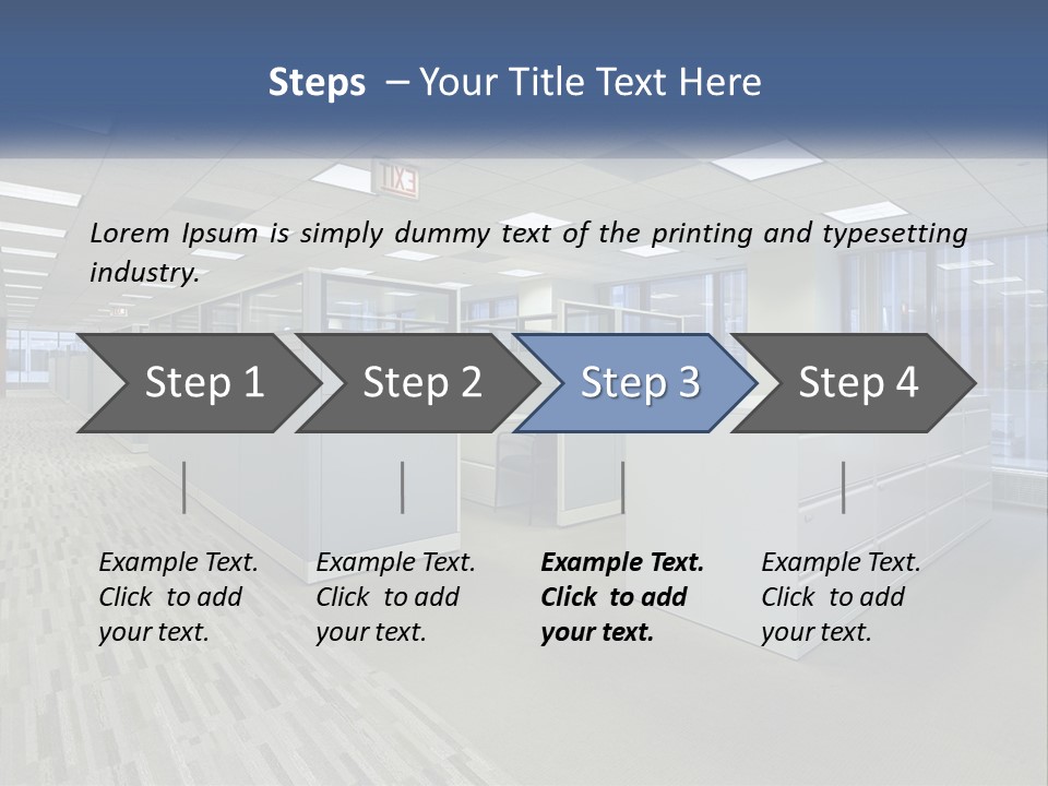 An Empty Office With A Desk And Filing Cabinets PowerPoint Template