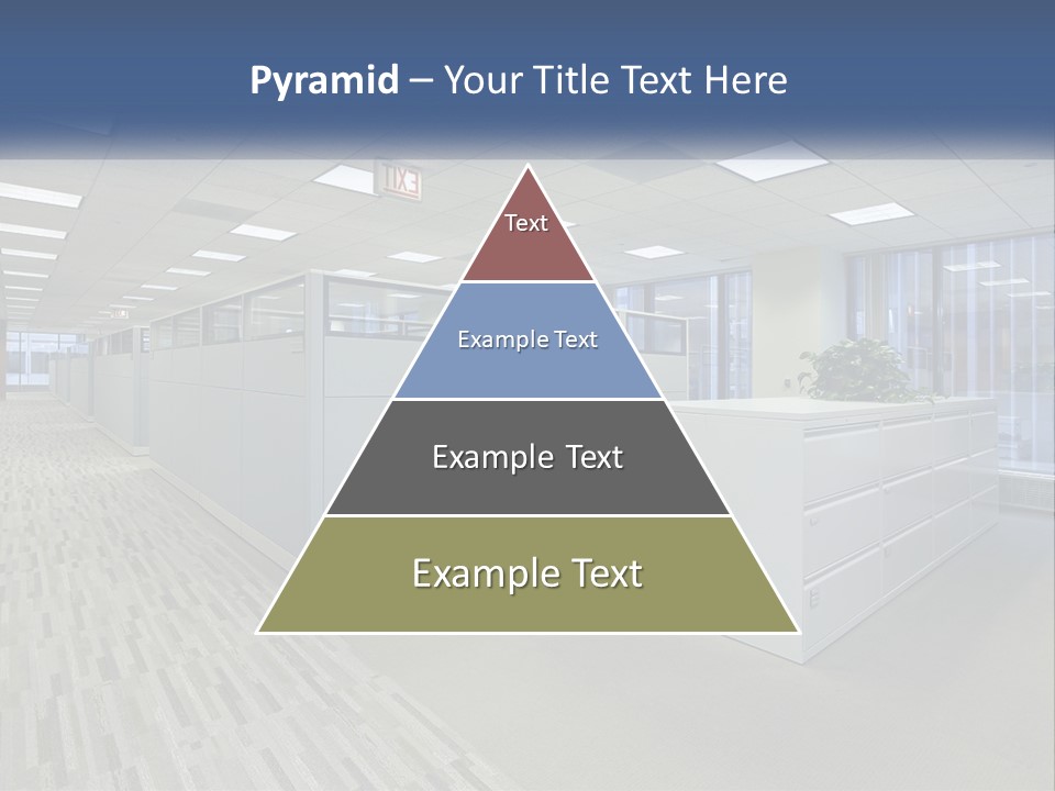 An Empty Office With A Desk And Filing Cabinets PowerPoint Template