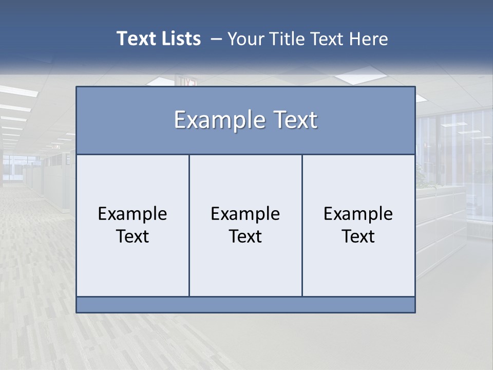 An Empty Office With A Desk And Filing Cabinets PowerPoint Template