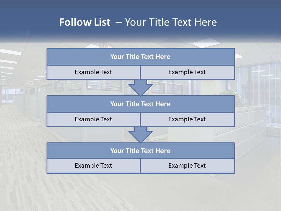 An Empty Office With A Desk And Filing Cabinets PowerPoint Template