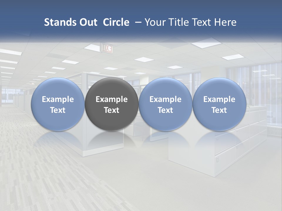 An Empty Office With A Desk And Filing Cabinets PowerPoint Template