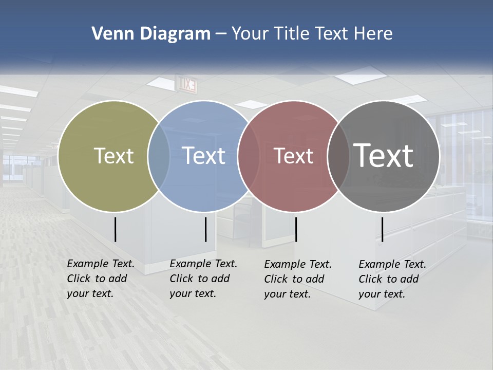An Empty Office With A Desk And Filing Cabinets PowerPoint Template