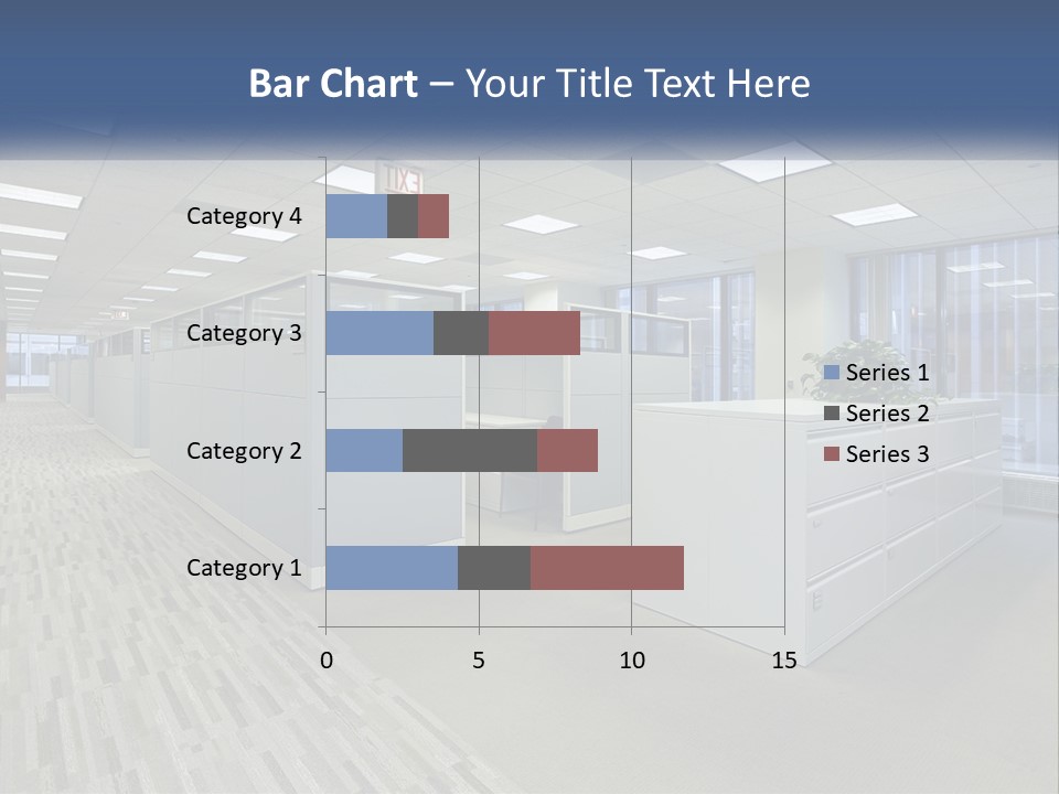An Empty Office With A Desk And Filing Cabinets PowerPoint Template