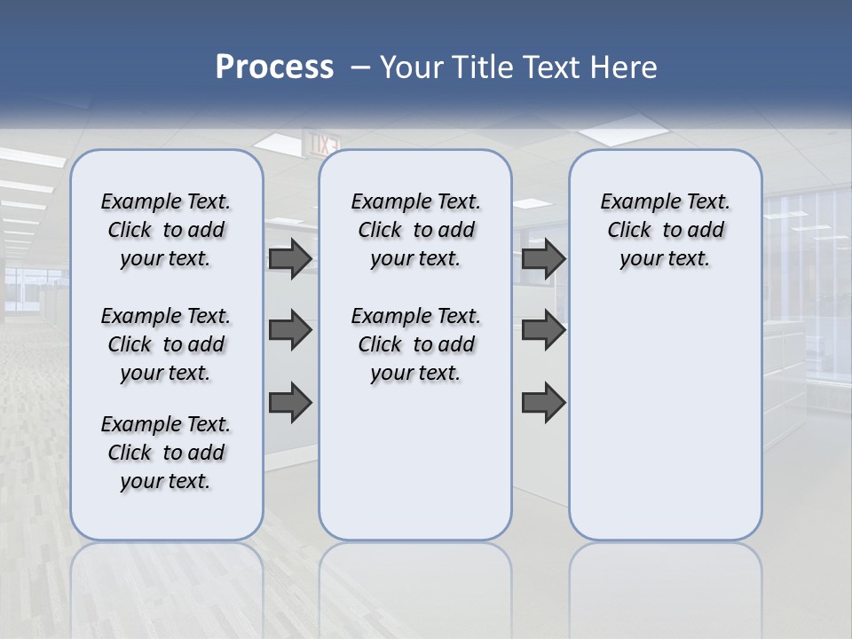 An Empty Office With A Desk And Filing Cabinets PowerPoint Template