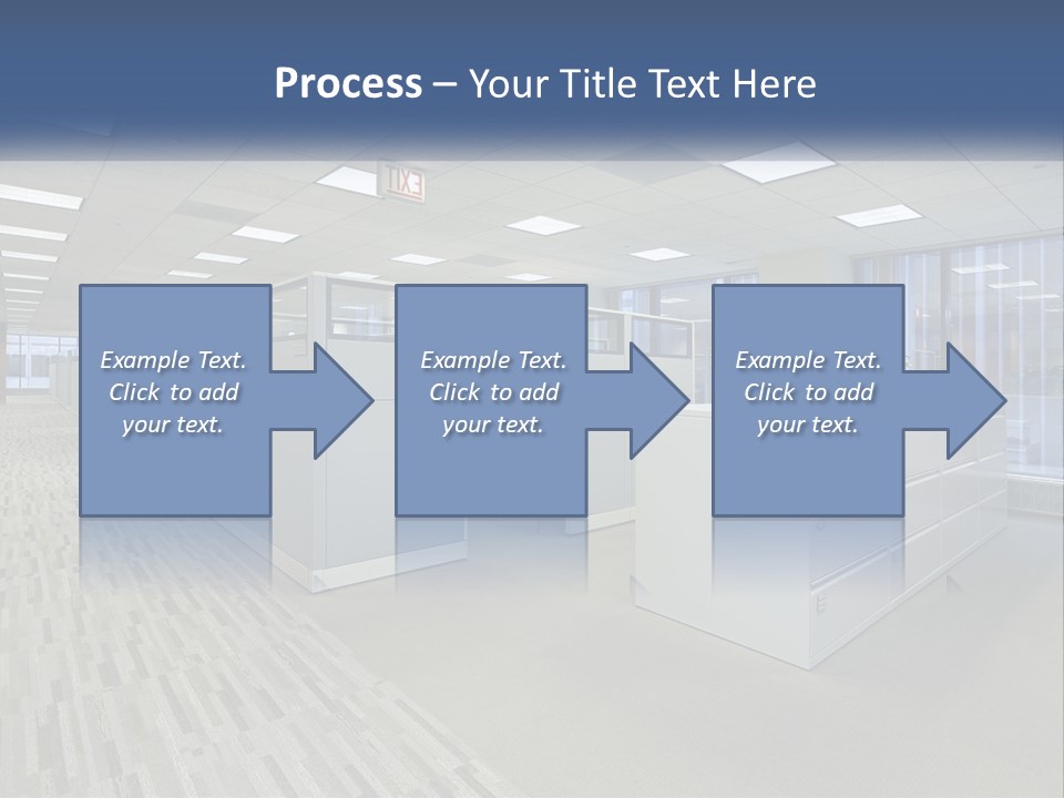 An Empty Office With A Desk And Filing Cabinets PowerPoint Template