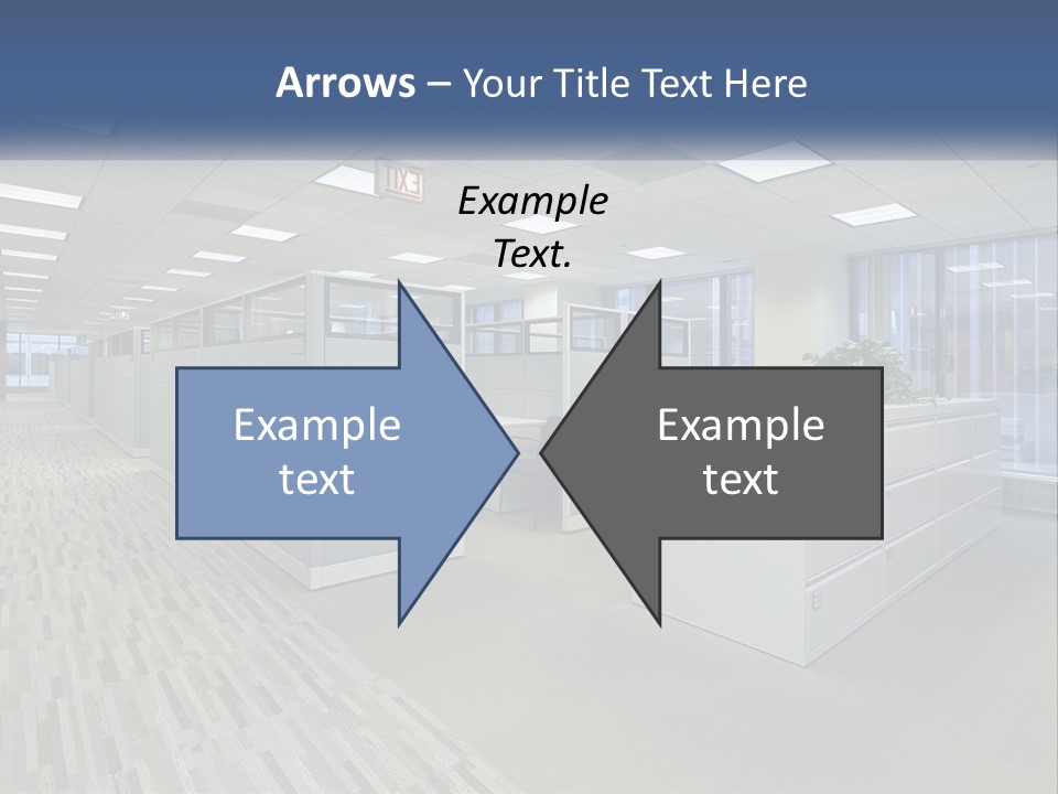 An Empty Office With A Desk And Filing Cabinets PowerPoint Template