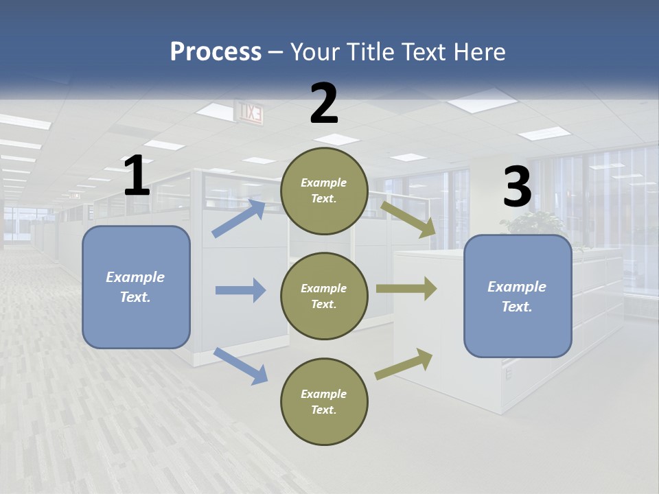 An Empty Office With A Desk And Filing Cabinets PowerPoint Template