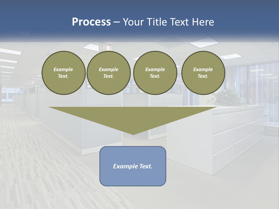 An Empty Office With A Desk And Filing Cabinets PowerPoint Template