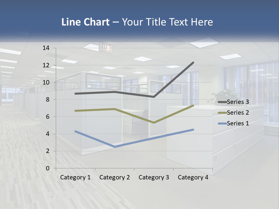 An Empty Office With A Desk And Filing Cabinets PowerPoint Template