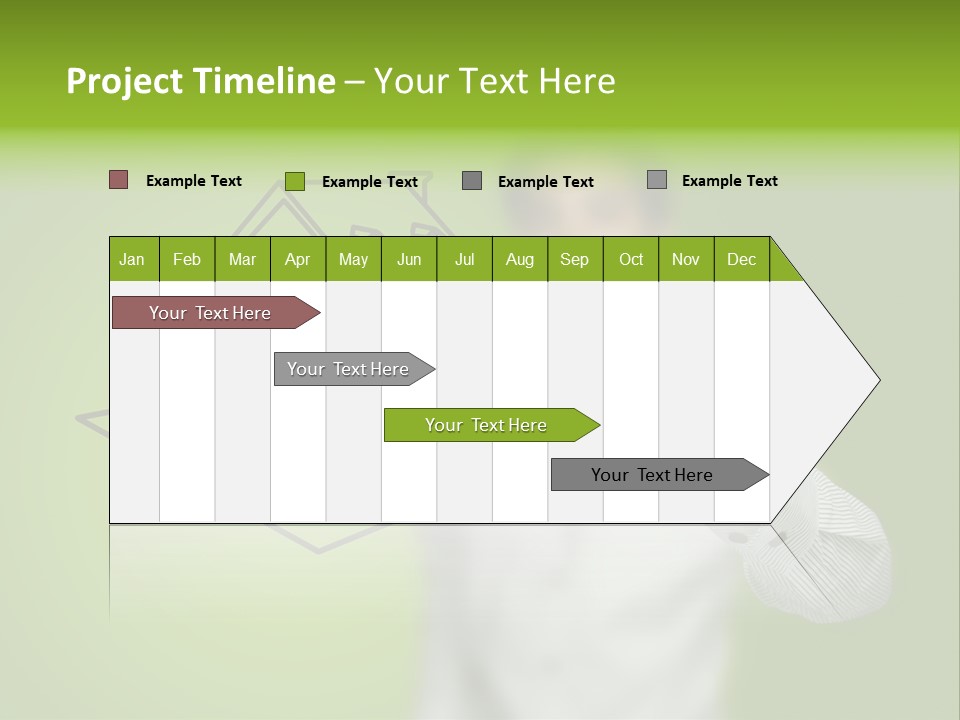 A Man Drawing A House On A Green Background PowerPoint Template