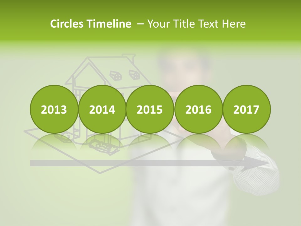 A Man Drawing A House On A Green Background PowerPoint Template