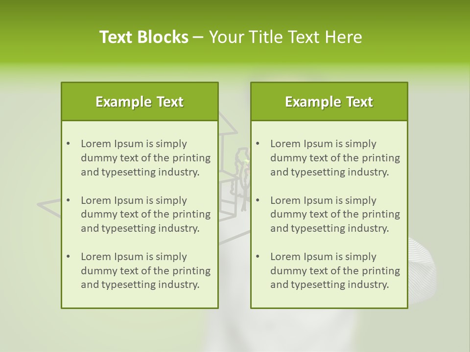 A Man Drawing A House On A Green Background PowerPoint Template