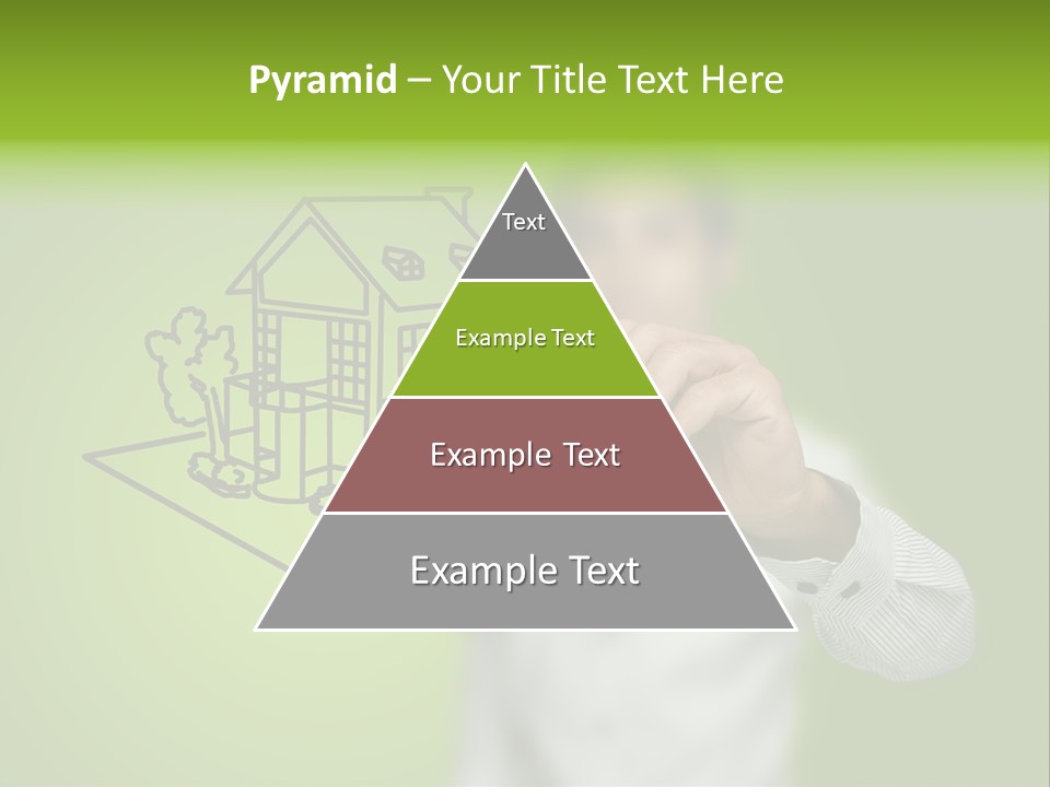 A Man Drawing A House On A Green Background PowerPoint Template