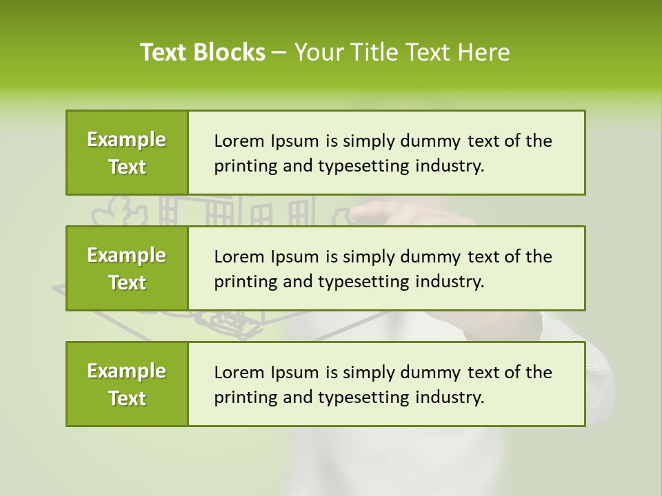 A Man Drawing A House On A Green Background PowerPoint Template
