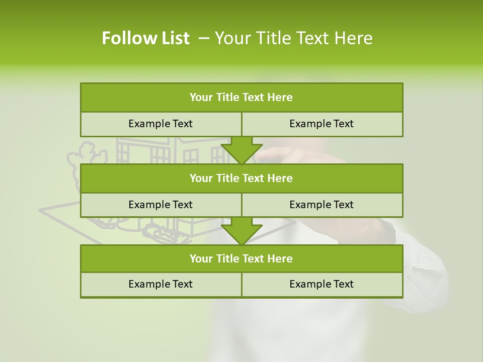 A Man Drawing A House On A Green Background PowerPoint Template