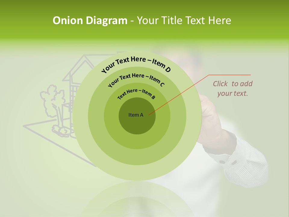 A Man Drawing A House On A Green Background PowerPoint Template