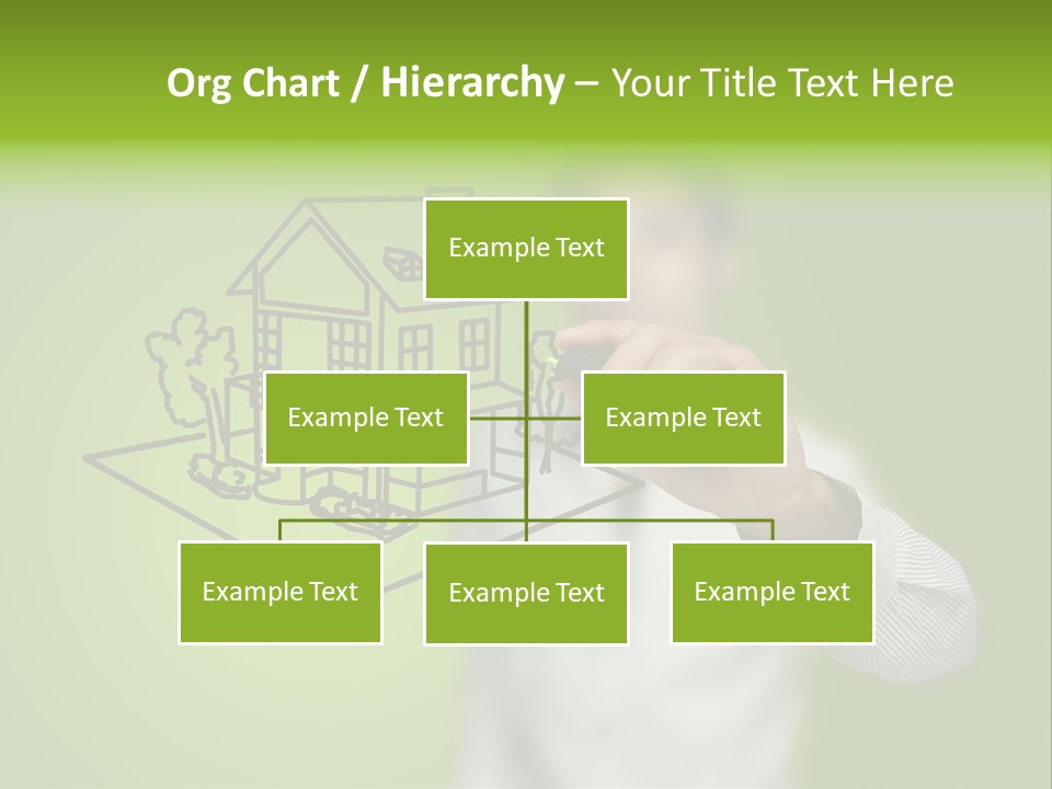 A Man Drawing A House On A Green Background PowerPoint Template