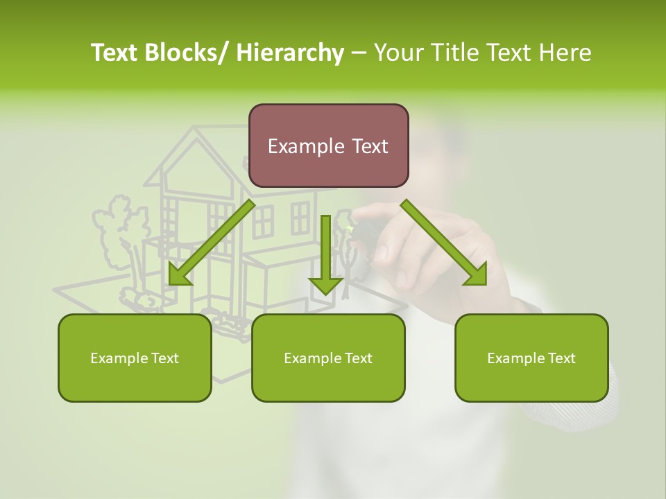 A Man Drawing A House On A Green Background PowerPoint Template