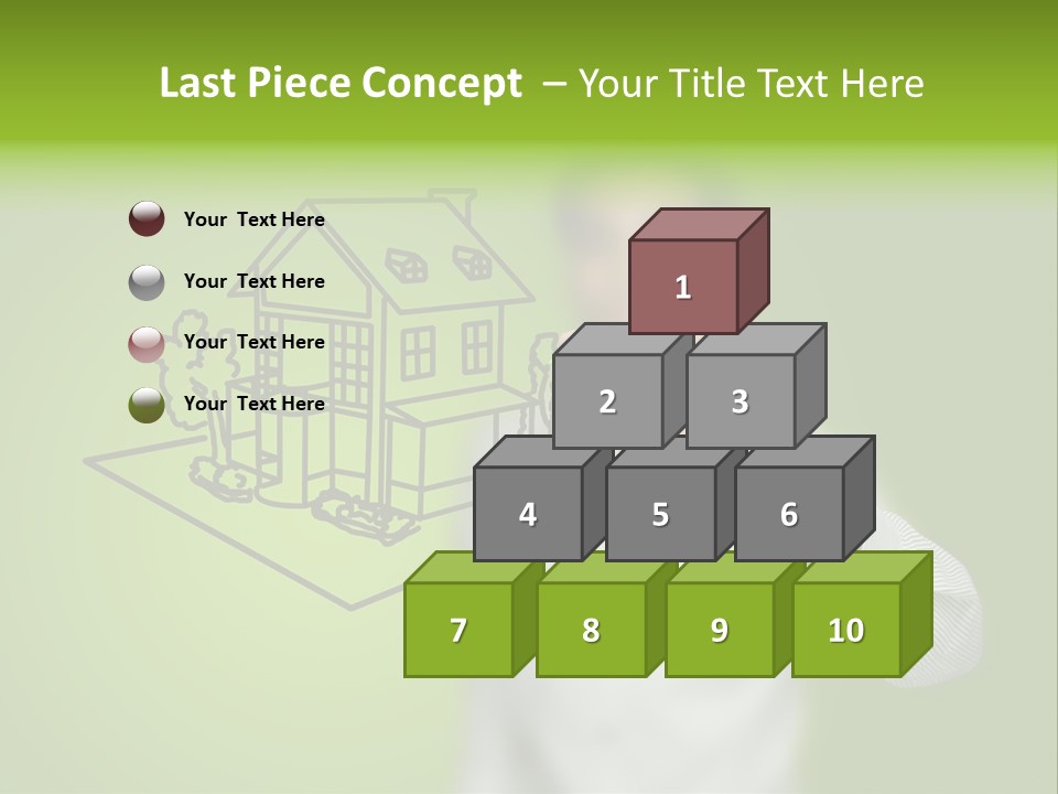 A Man Drawing A House On A Green Background PowerPoint Template