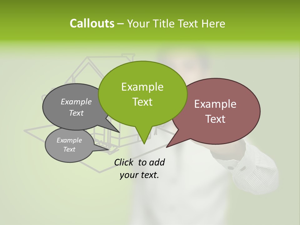 A Man Drawing A House On A Green Background PowerPoint Template