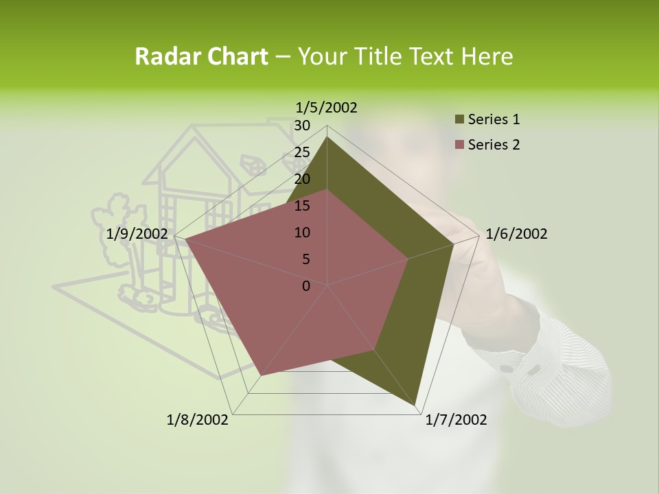 A Man Drawing A House On A Green Background PowerPoint Template