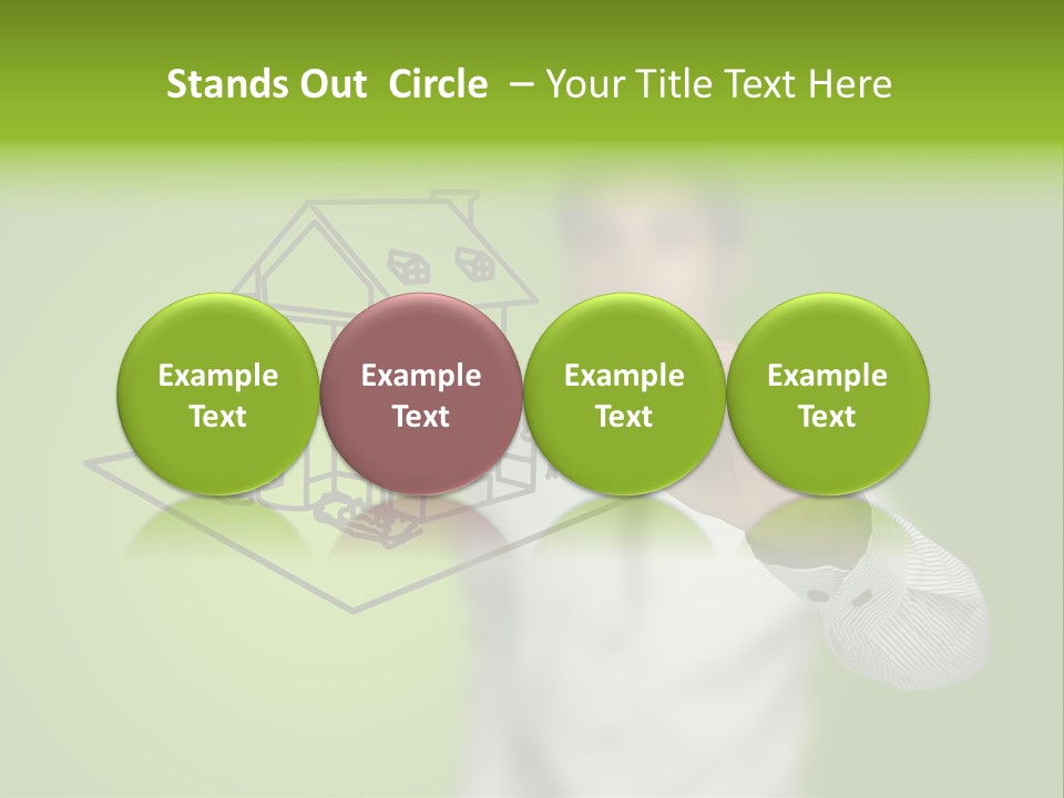 A Man Drawing A House On A Green Background PowerPoint Template