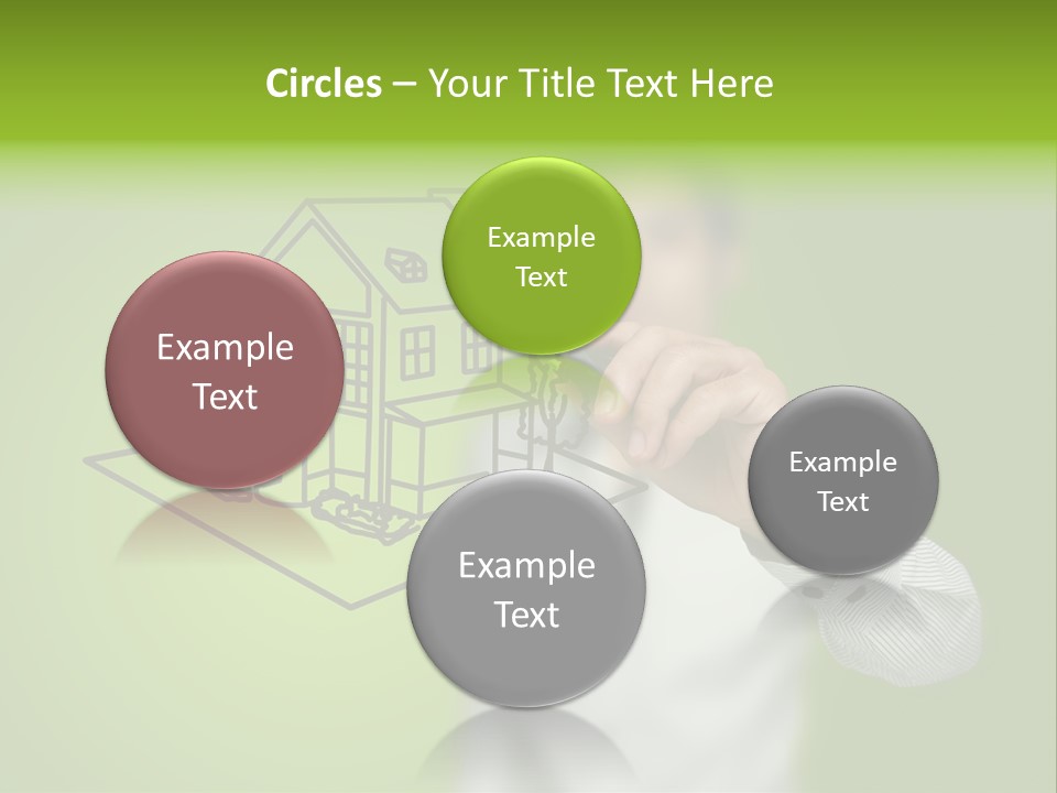 A Man Drawing A House On A Green Background PowerPoint Template