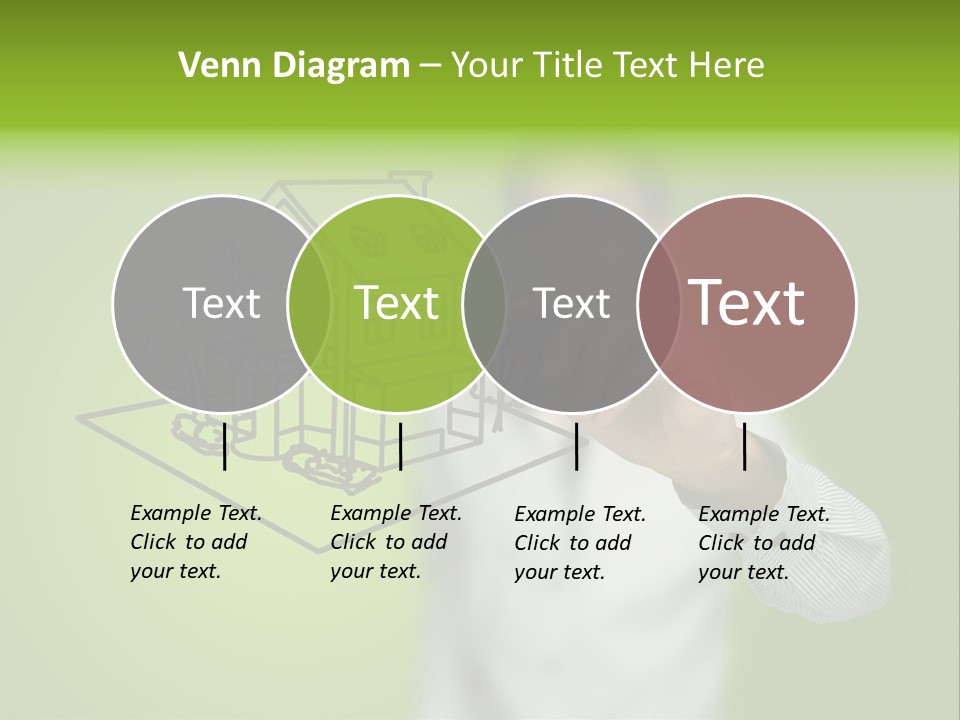 A Man Drawing A House On A Green Background PowerPoint Template