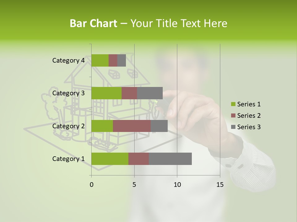 A Man Drawing A House On A Green Background PowerPoint Template