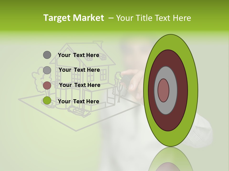 A Man Drawing A House On A Green Background PowerPoint Template