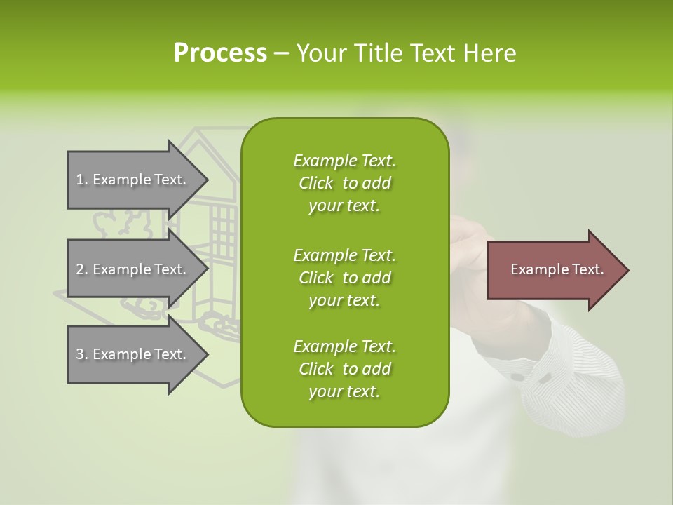 A Man Drawing A House On A Green Background PowerPoint Template