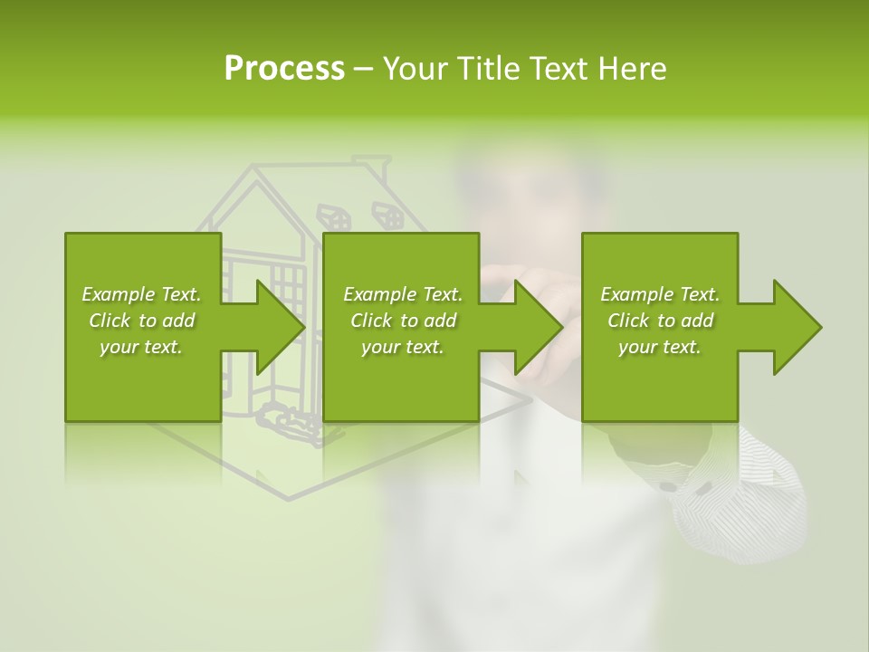 A Man Drawing A House On A Green Background PowerPoint Template