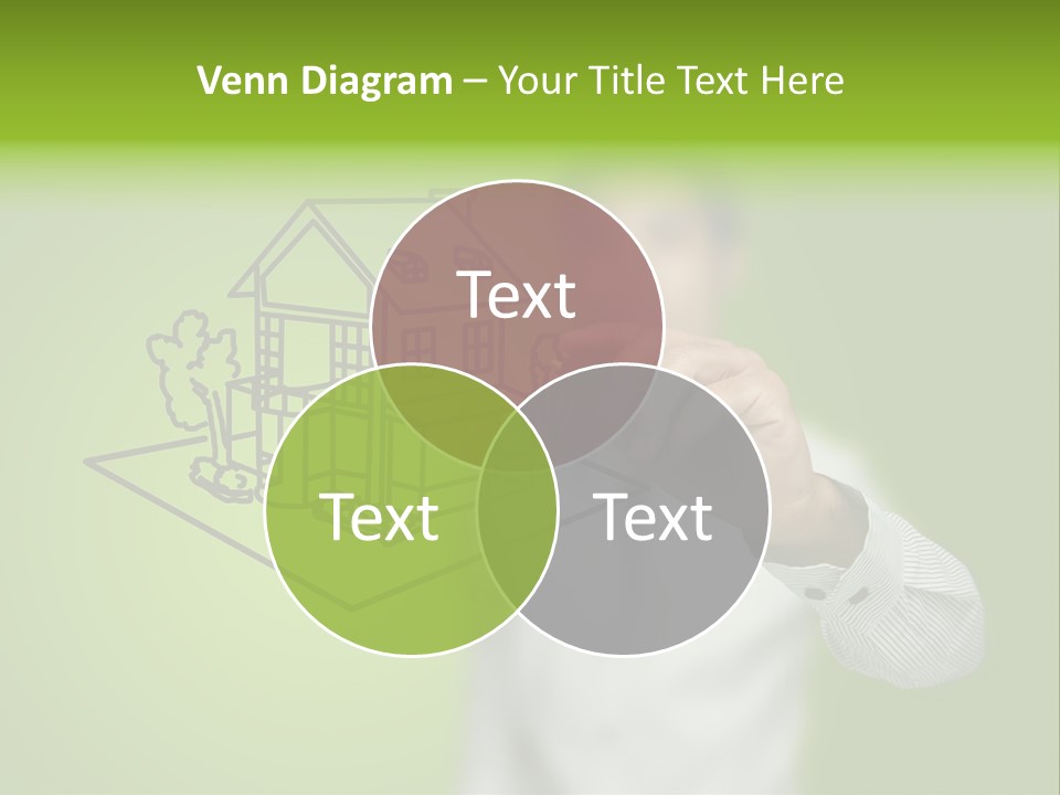 A Man Drawing A House On A Green Background PowerPoint Template