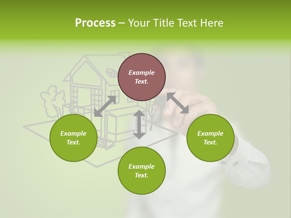 A Man Drawing A House On A Green Background PowerPoint Template