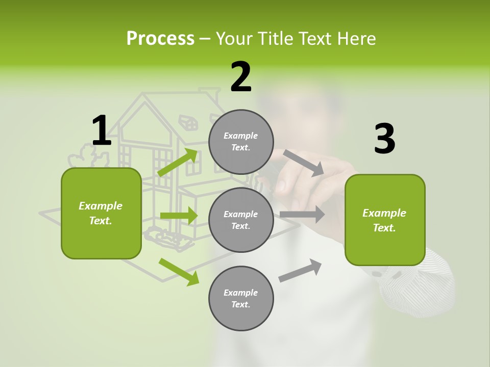A Man Drawing A House On A Green Background PowerPoint Template