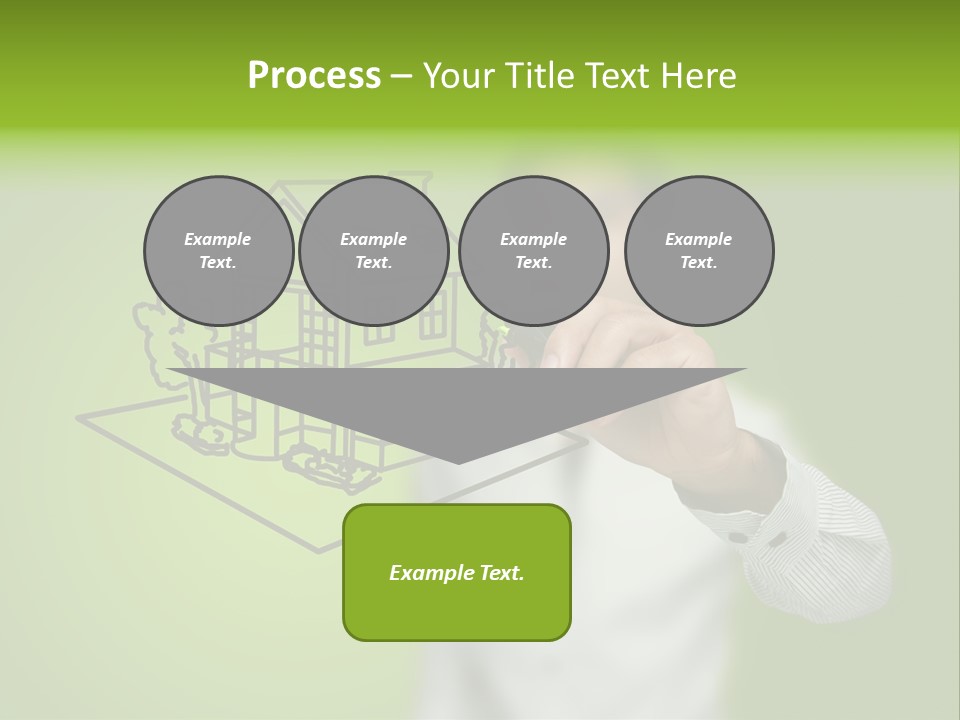 A Man Drawing A House On A Green Background PowerPoint Template