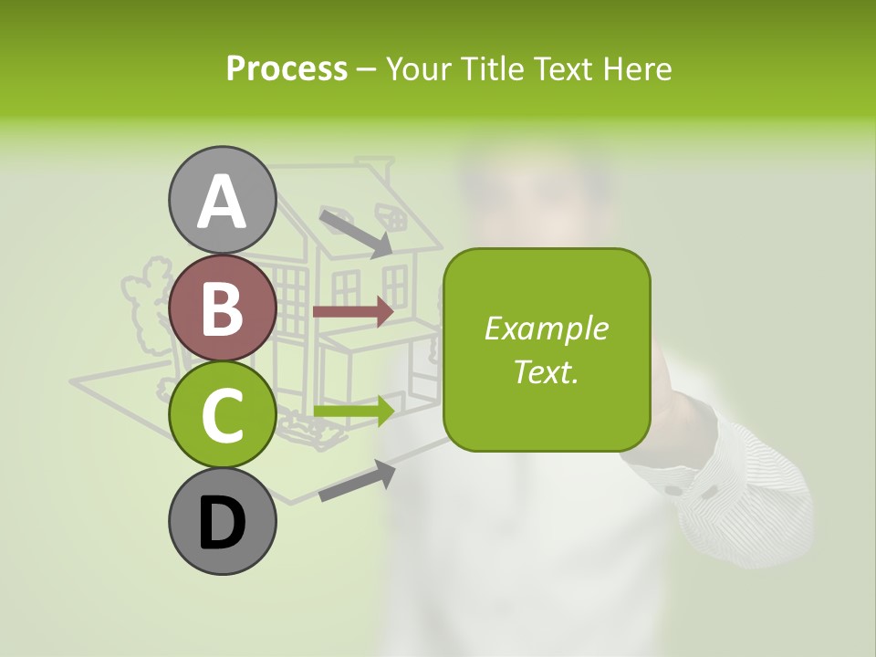 A Man Drawing A House On A Green Background PowerPoint Template