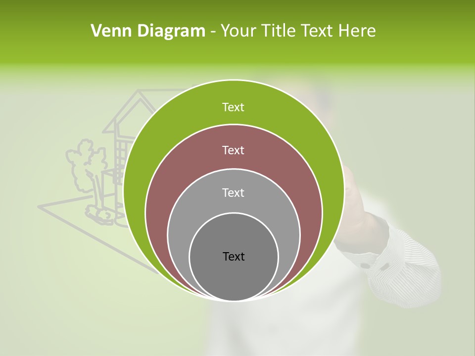 A Man Drawing A House On A Green Background PowerPoint Template