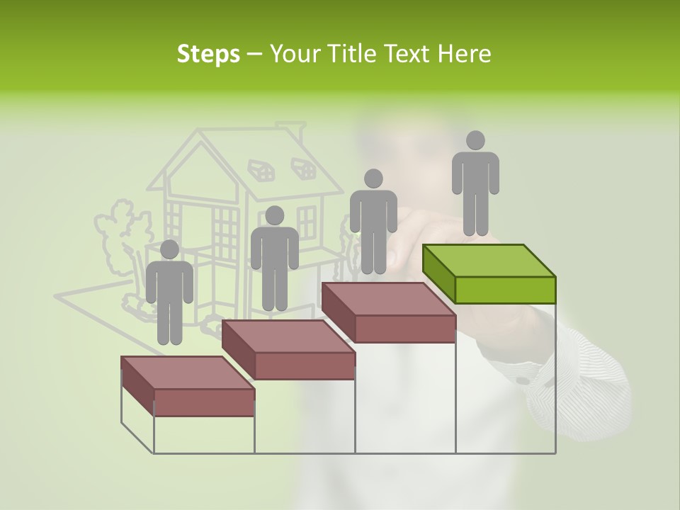 A Man Drawing A House On A Green Background PowerPoint Template