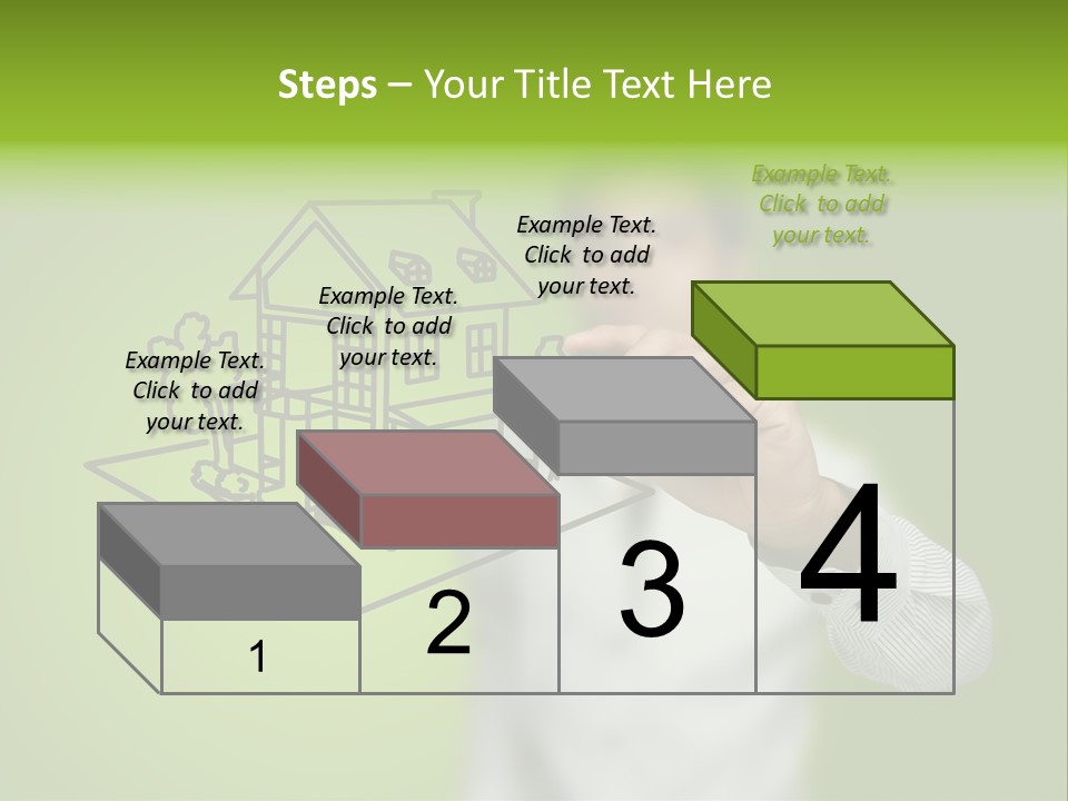 A Man Drawing A House On A Green Background PowerPoint Template
