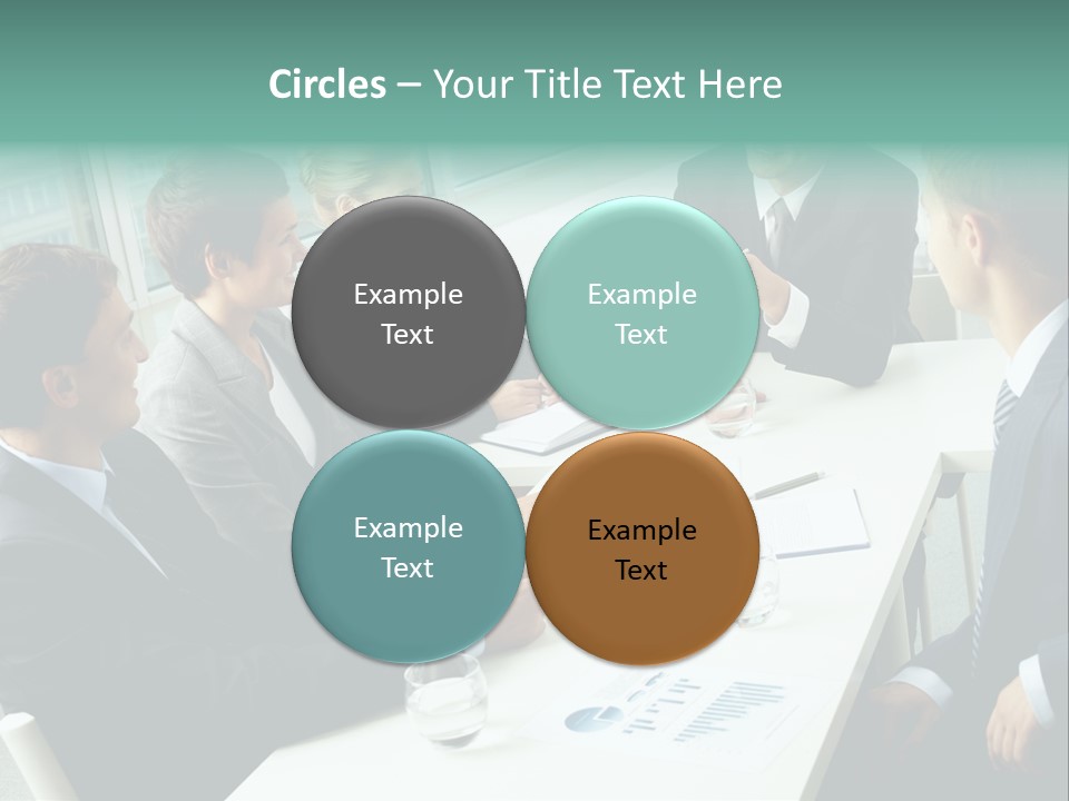 A Group Of Business People Sitting Around A Table PowerPoint Template