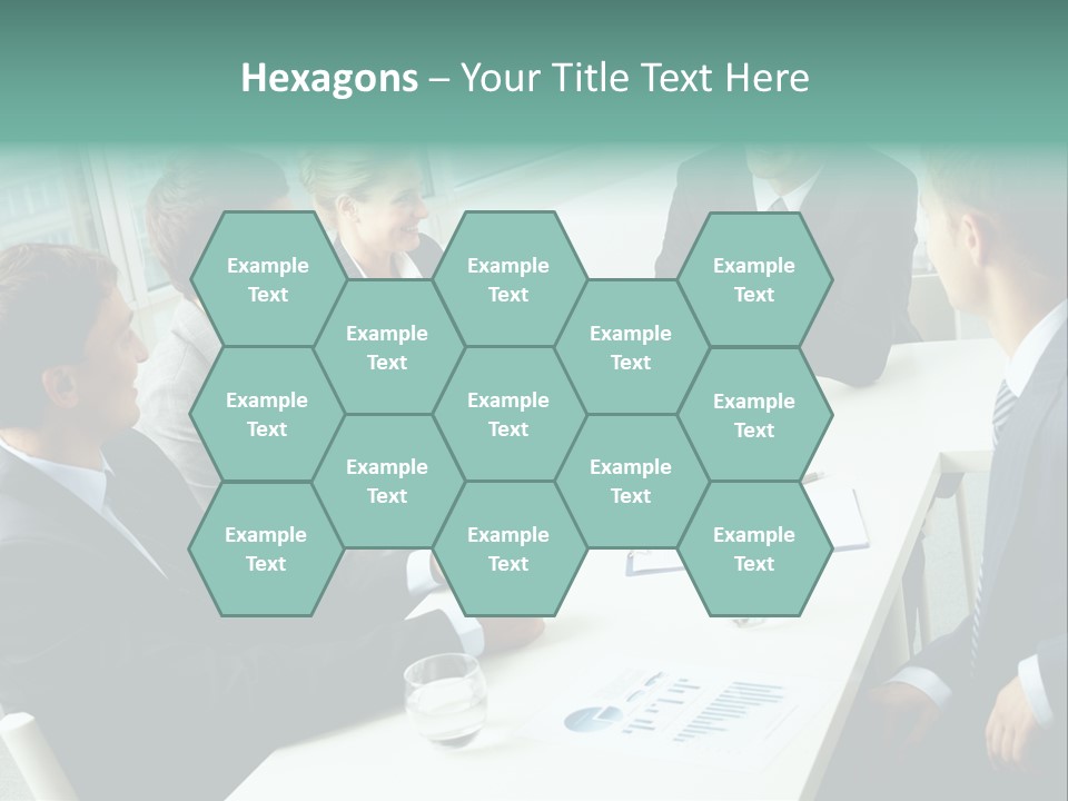 A Group Of Business People Sitting Around A Table PowerPoint Template