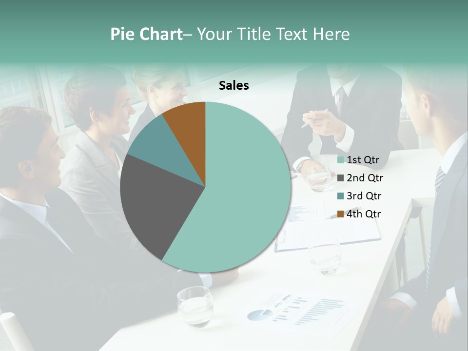 A Group Of Business People Sitting Around A Table PowerPoint Template