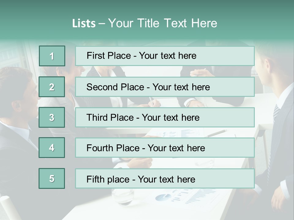 A Group Of Business People Sitting Around A Table PowerPoint Template