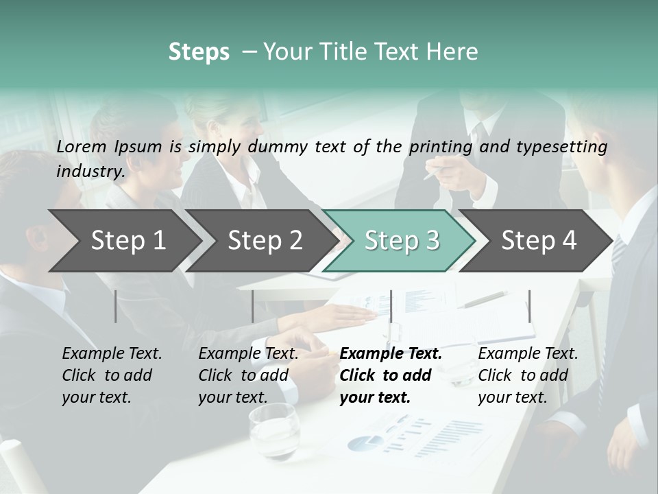 A Group Of Business People Sitting Around A Table PowerPoint Template