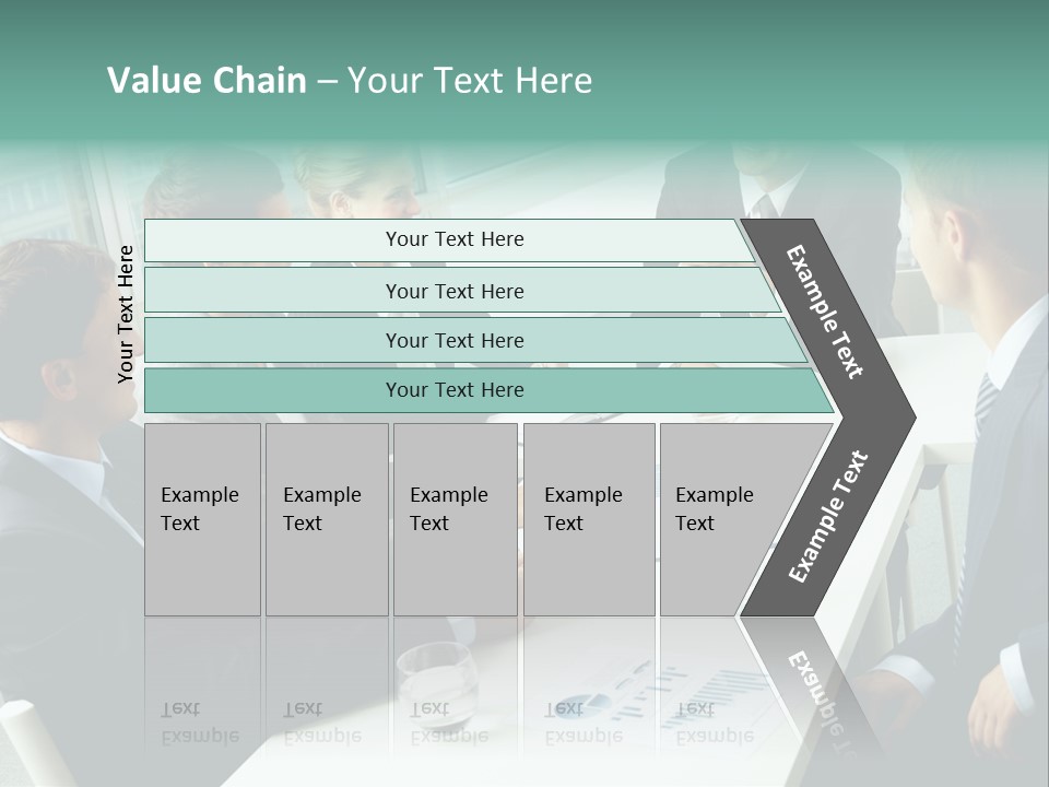 A Group Of Business People Sitting Around A Table PowerPoint Template