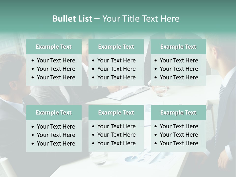 A Group Of Business People Sitting Around A Table PowerPoint Template